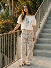 Bridgette Pull - on Printed Rope String Pants - Westly
