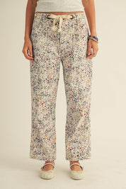 Bridgette Pull - on Printed Rope String Pants - Westly