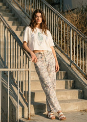 Bridgette Pull - on Printed Rope String Pants - Westly