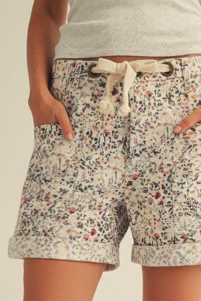 Bridgette Pull - on Printed Rope String Shorts - Westly