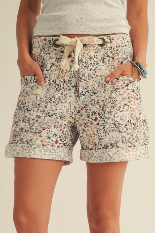 Bridgette Pull - on Printed Rope String Shorts - Westly