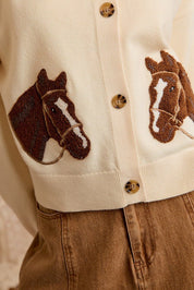 Bridle Path Horse Jacquard Cardigan - Westly