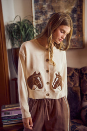 Bridle Path Horse Jacquard Cardigan - Westly