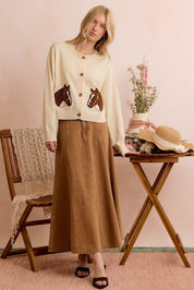 Bridle Path Horse Jacquard Cardigan - Westly