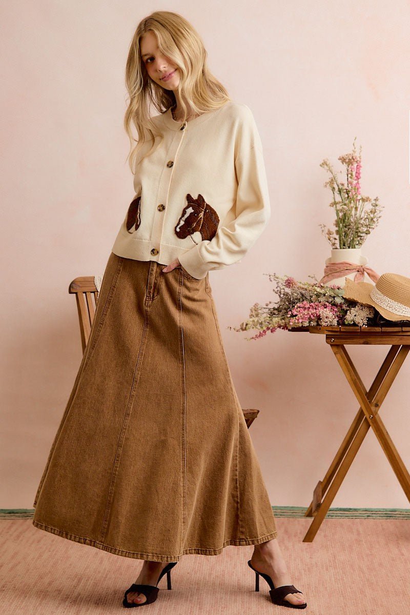 Bridle Path Horse Jacquard Cardigan - Westly