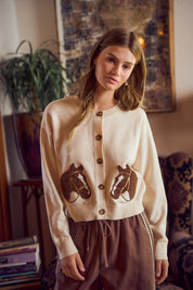 Bridle Path Horse Jacquard Cardigan - Westly