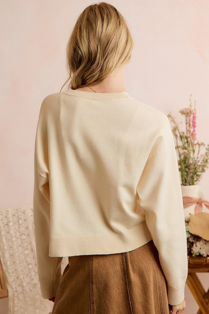 Bridle Path Horse Jacquard Cardigan - Ivory