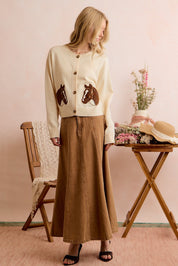 Bridle Path Horse Jacquard Cardigan - Ivory