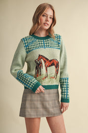Bridlewood Horse Motif Sweater - Westly