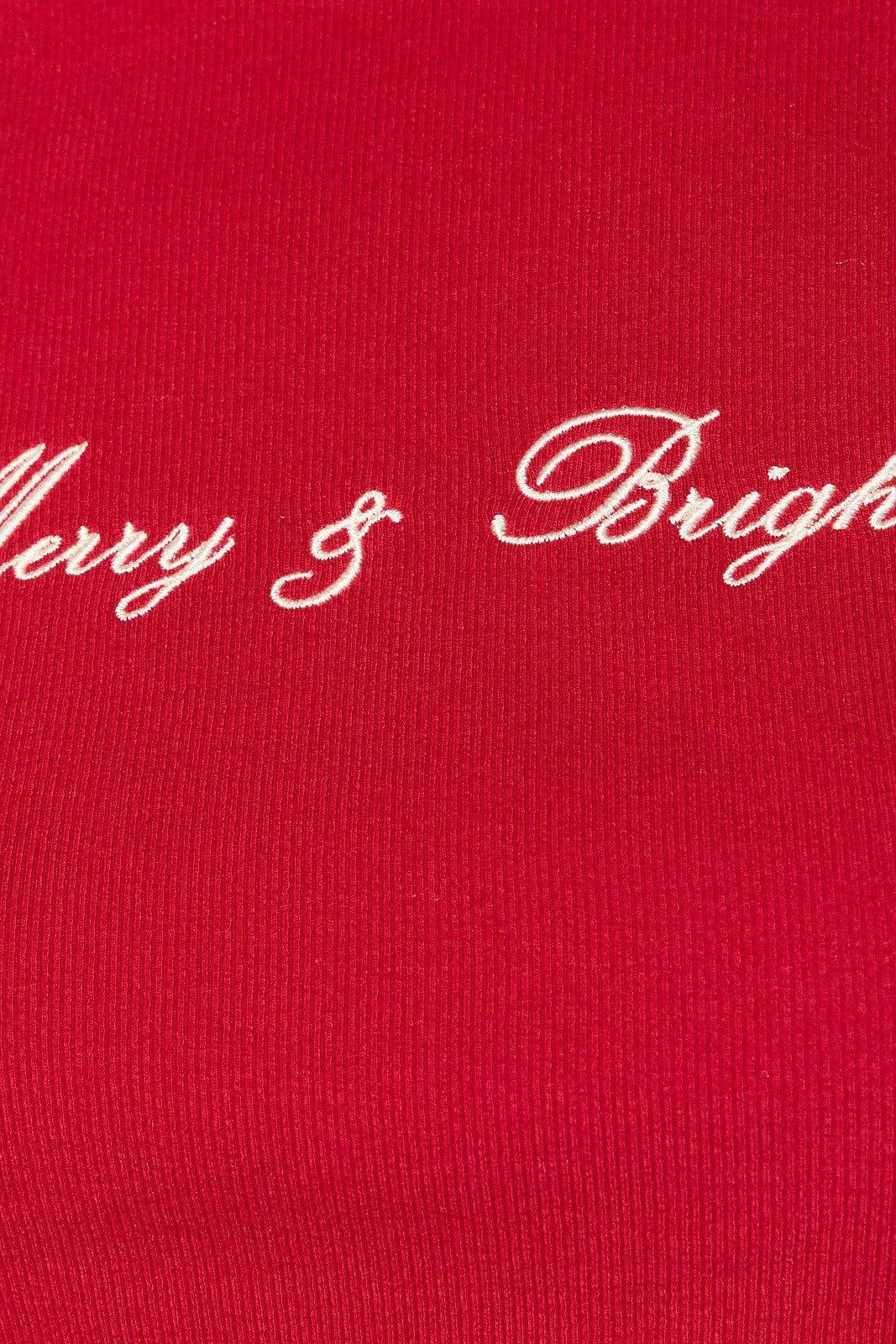 Bright Spirits Embroidered Rib Knit Top in Deep Red — product photo 07