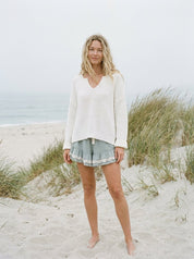 Brighton Ripped Neck Loose Fit Sweater - Westly