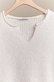 Brighton Ripped Neck Loose Fit Sweater - Westly