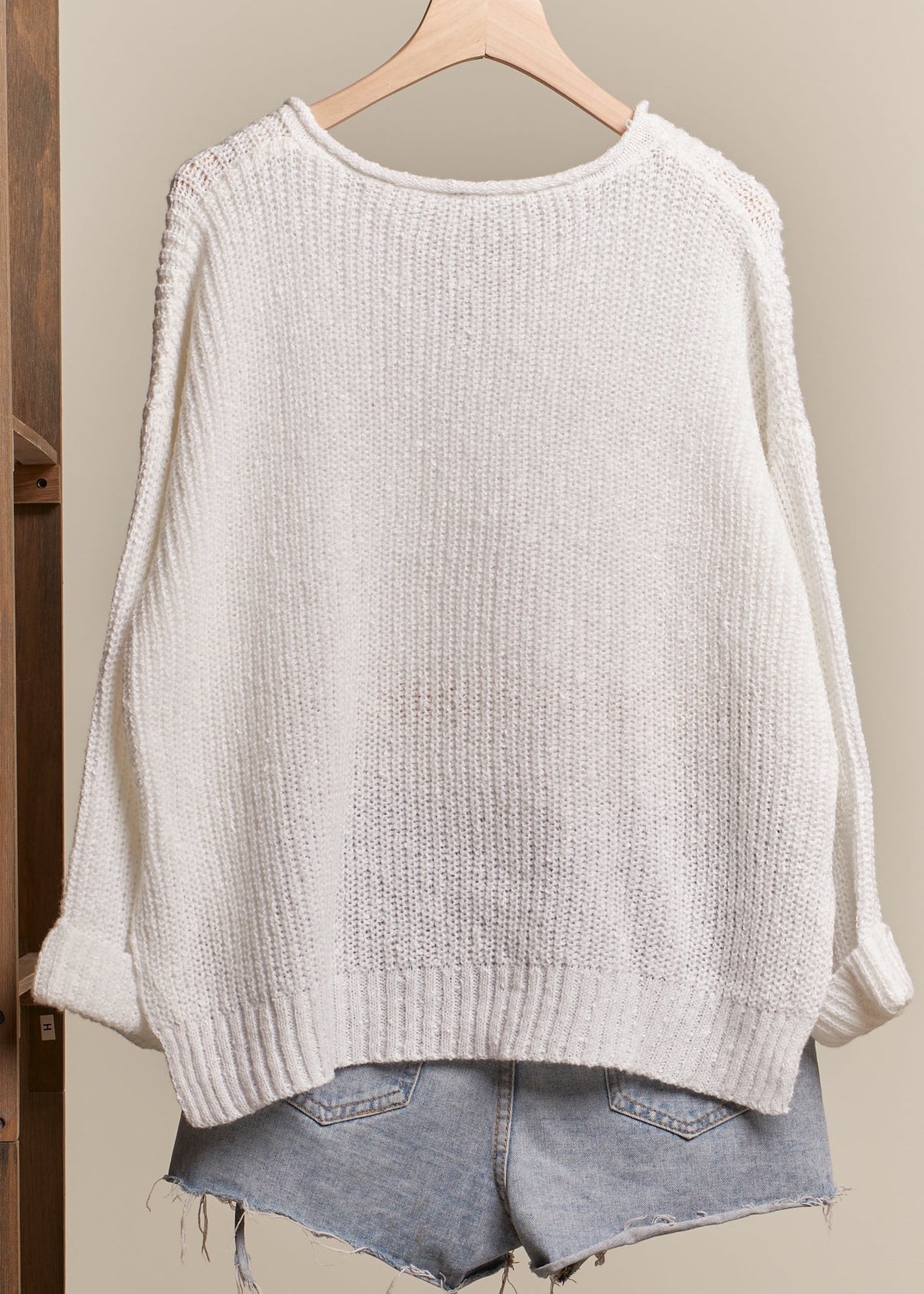 Brighton Ripped Neck Loose Fit Sweater - Westly