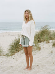 Brighton Ripped Neck Loose Fit Sweater - Westly