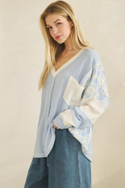 Brixton Patchwork Floral Waffle Pullover - Westly