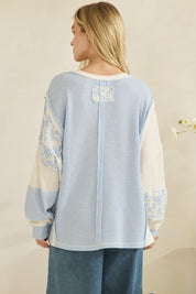 Brixton Patchwork Floral Waffle Pullover - Westly