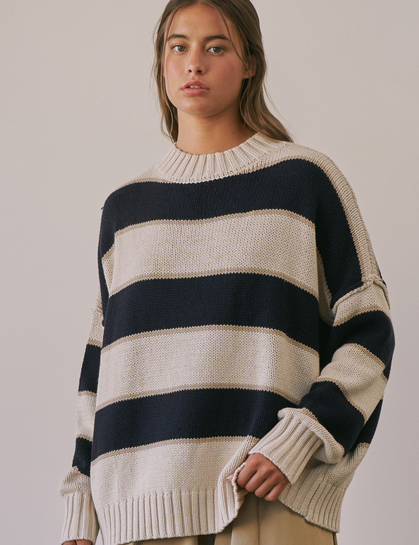 Broad Horizons Oversized Knit Sweater - Westly