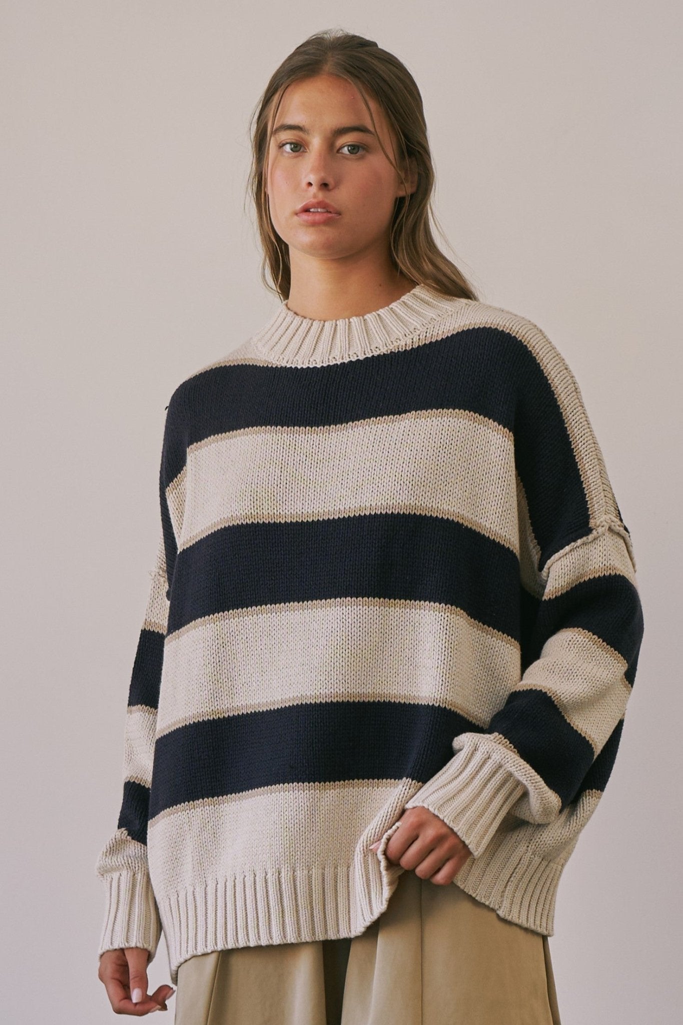 Broad Horizons Oversized Knit Sweater - Westly
