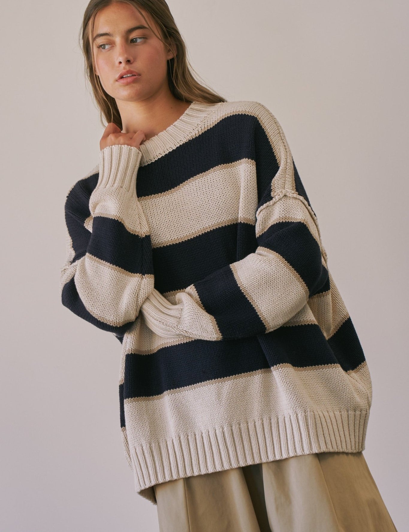 Broad Horizons Oversized Knit Sweater - Westly