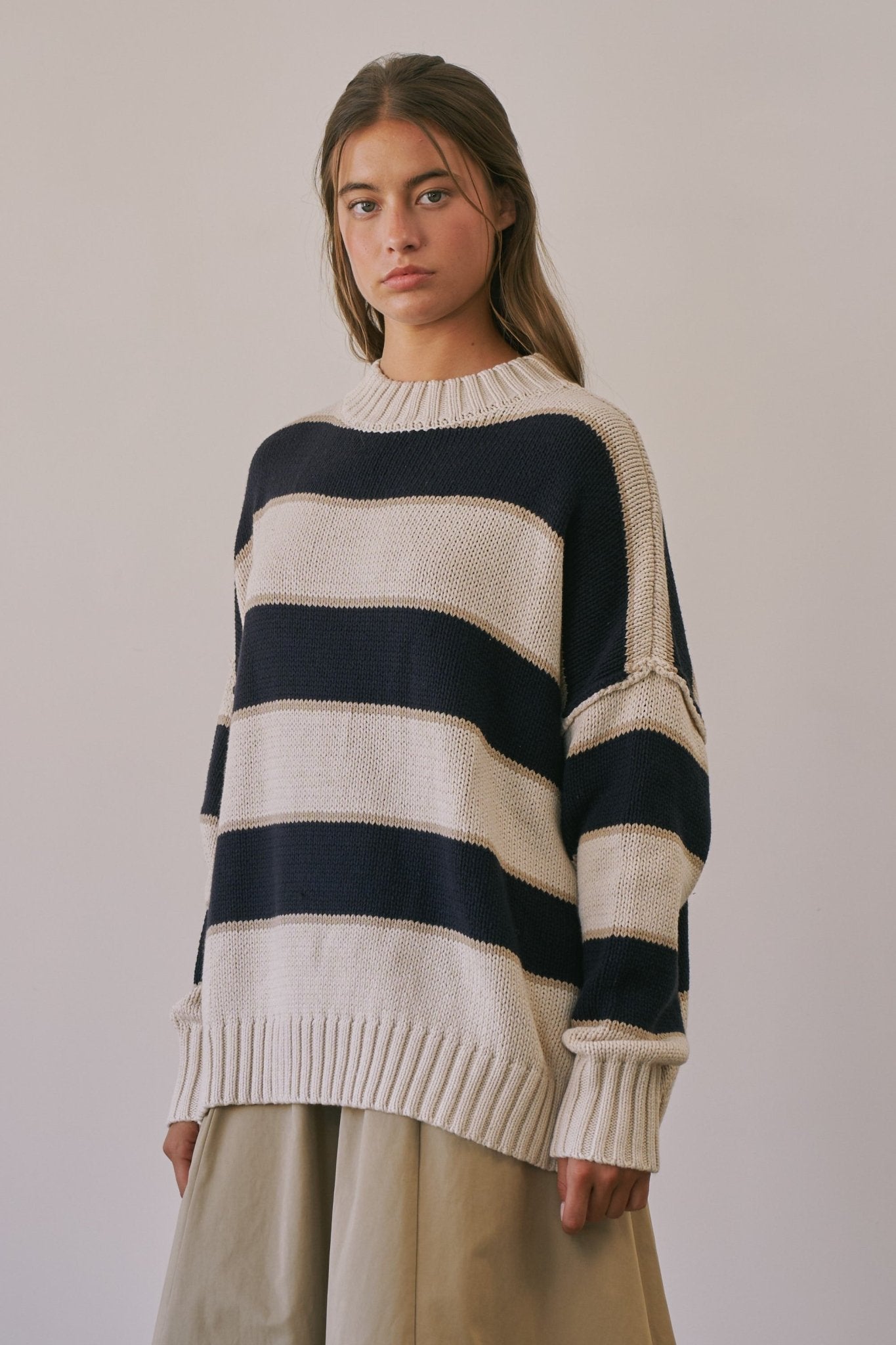 Broad Horizons Oversized Knit Sweater - Westly