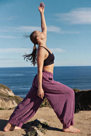 Bungalow Washed Cotton Balloon Pants in Black Cherry, photo 5