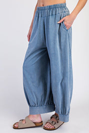 Bungalow Washed Cotton Balloon Pants in Dusty Blue, photo 5