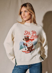 Bunny Hill Ski Bear Mock Neck Sweater - Westly