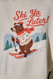Bunny Hill Ski Bear Mock Neck Sweater - Westly