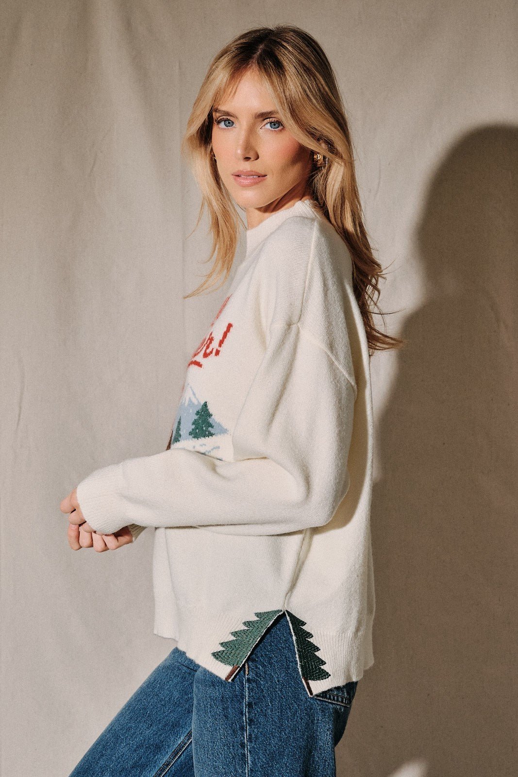 Bunny Hill Ski Bear Mock Neck Sweater - Westly