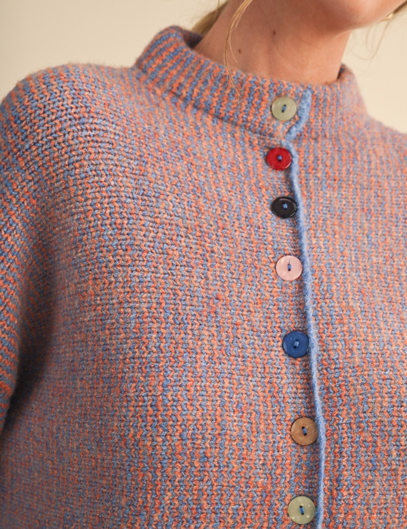 Button Collector Textured Stripe Knit Cardigan - Westly