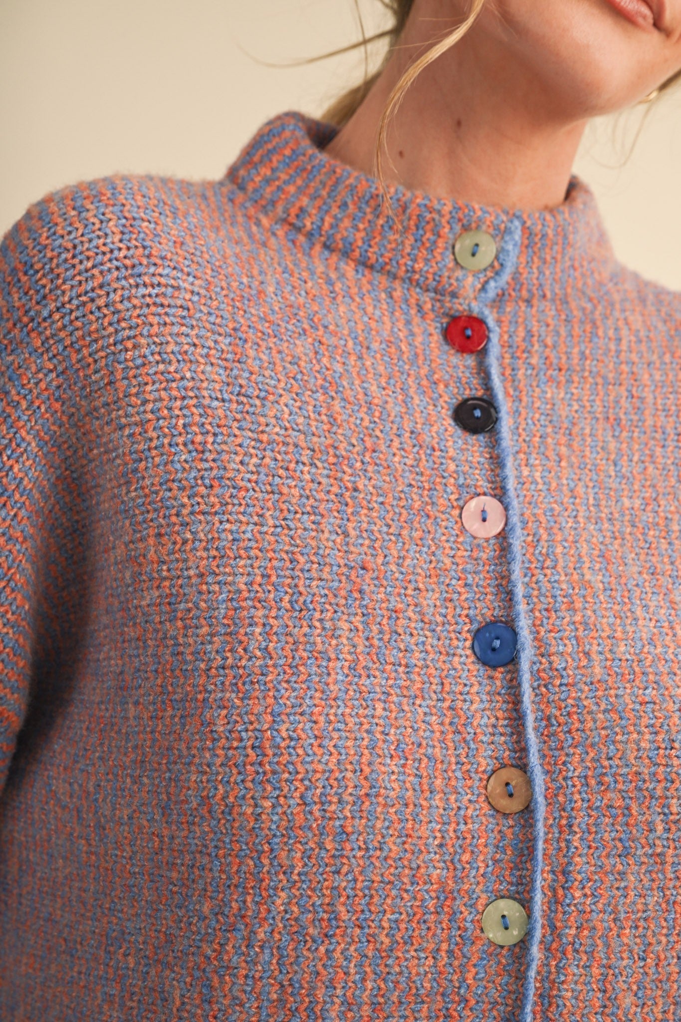 Button Collector Textured Stripe Knit Cardigan - Westly