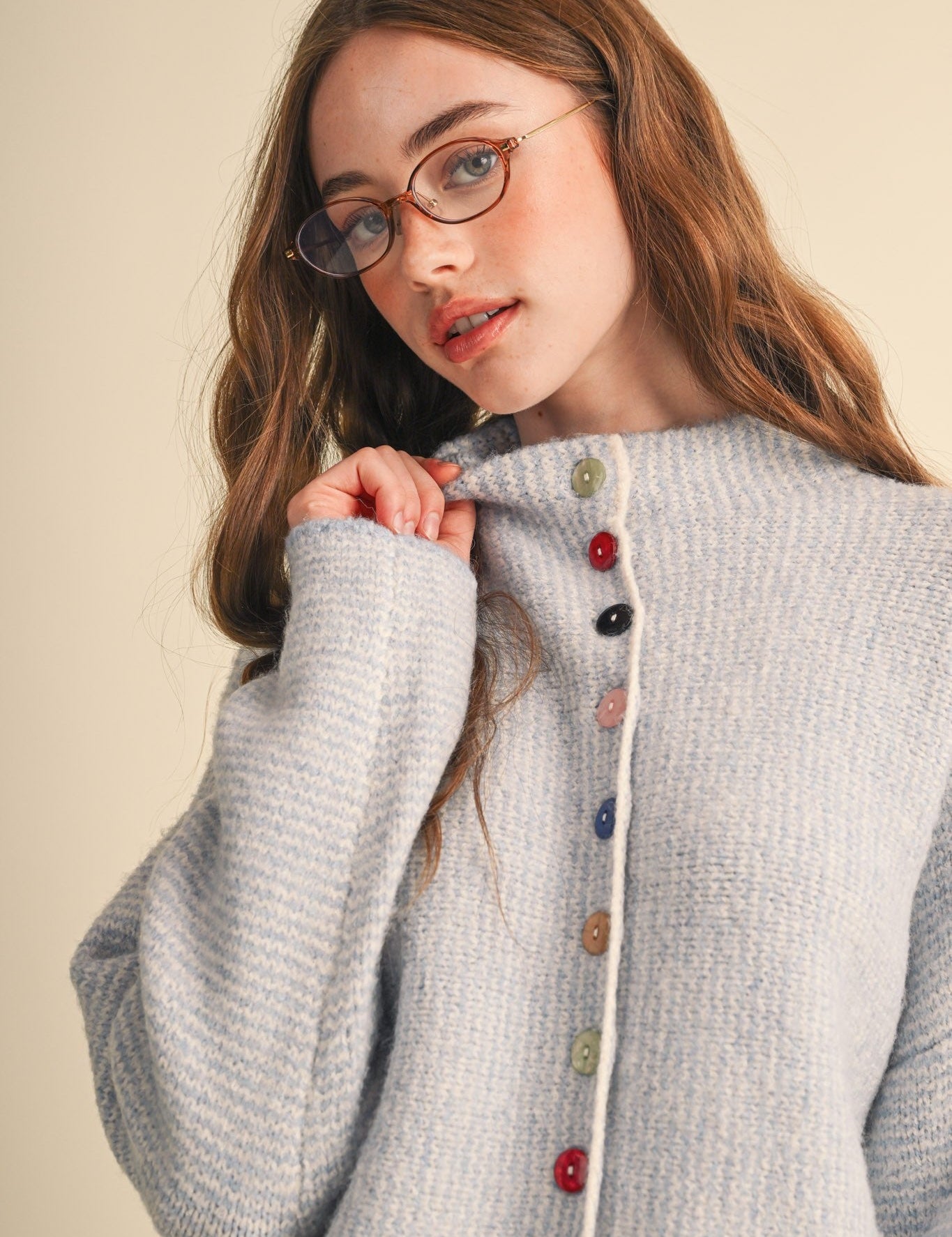 Button Collector Textured Stripe Knit Cardigan - Westly