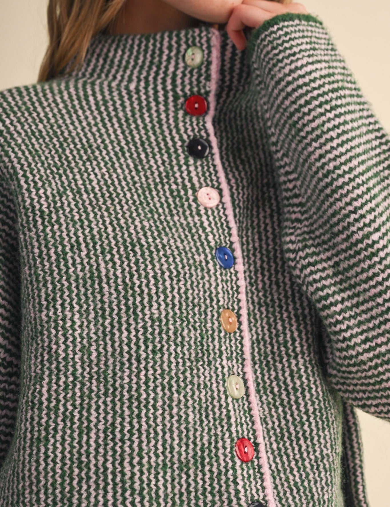 Button Collector Textured Stripe Knit Cardigan - Westly