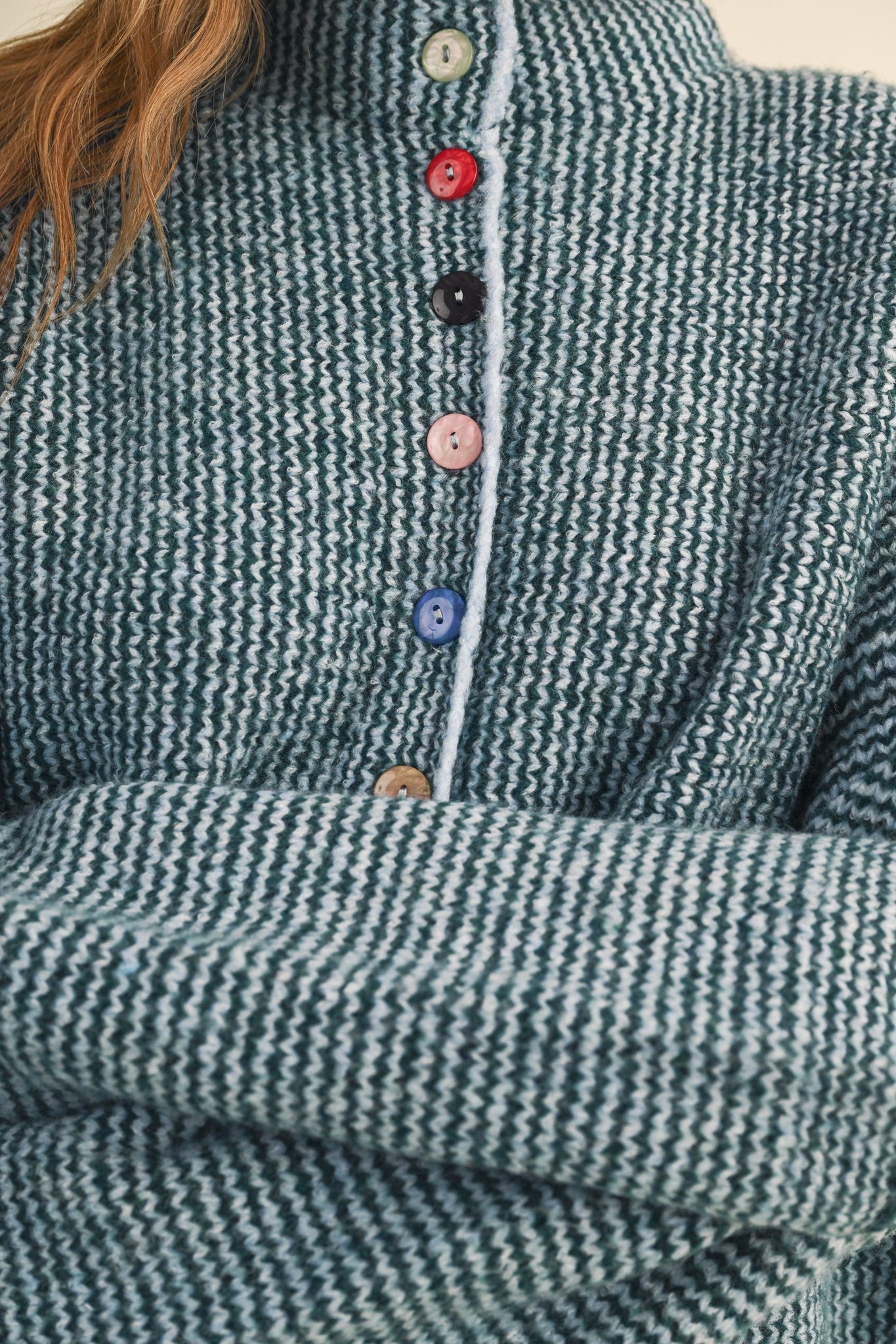 Button Collector Textured Stripe Knit Cardigan - Westly