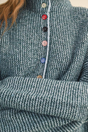 Button Collector Textured Stripe Knit Cardigan - Westly