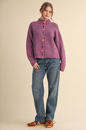 Button Collector Textured Stripe Knit Cardigan - Westly