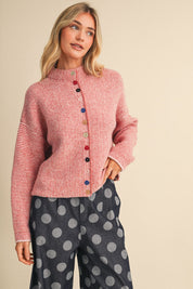 Button Collector Textured Stripe Knit Cardigan - Westly