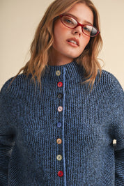 Button Collector Textured Stripe Knit Cardigan - Westly