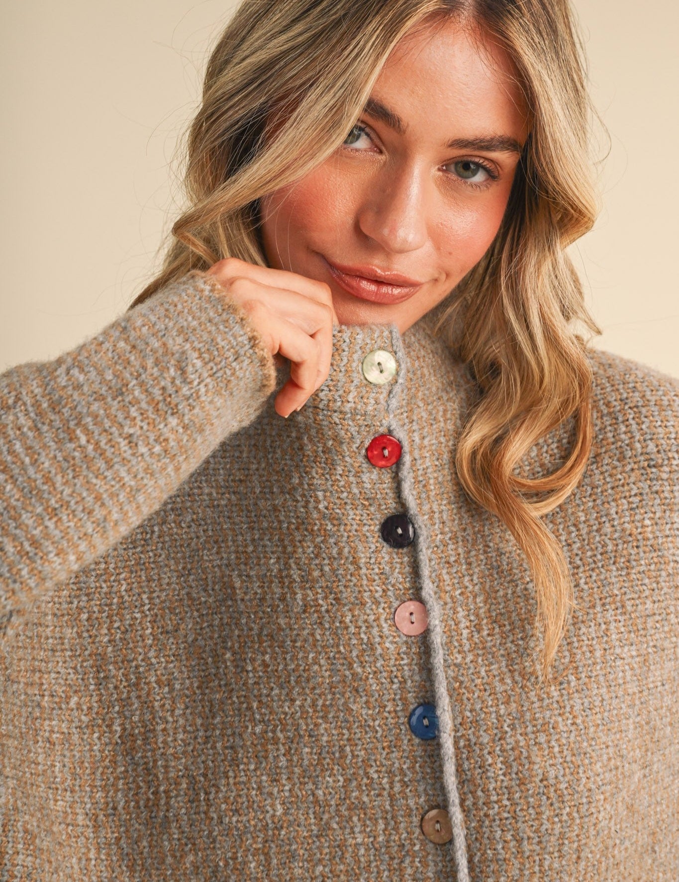 Button Collector Textured Stripe Knit Cardigan - Westly
