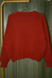 By the Mantel Stocking Motif Knit Sweater in Red — product photo 07