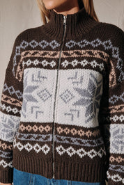 Cabin Fever Snowflake Zip Cardigan - Westly