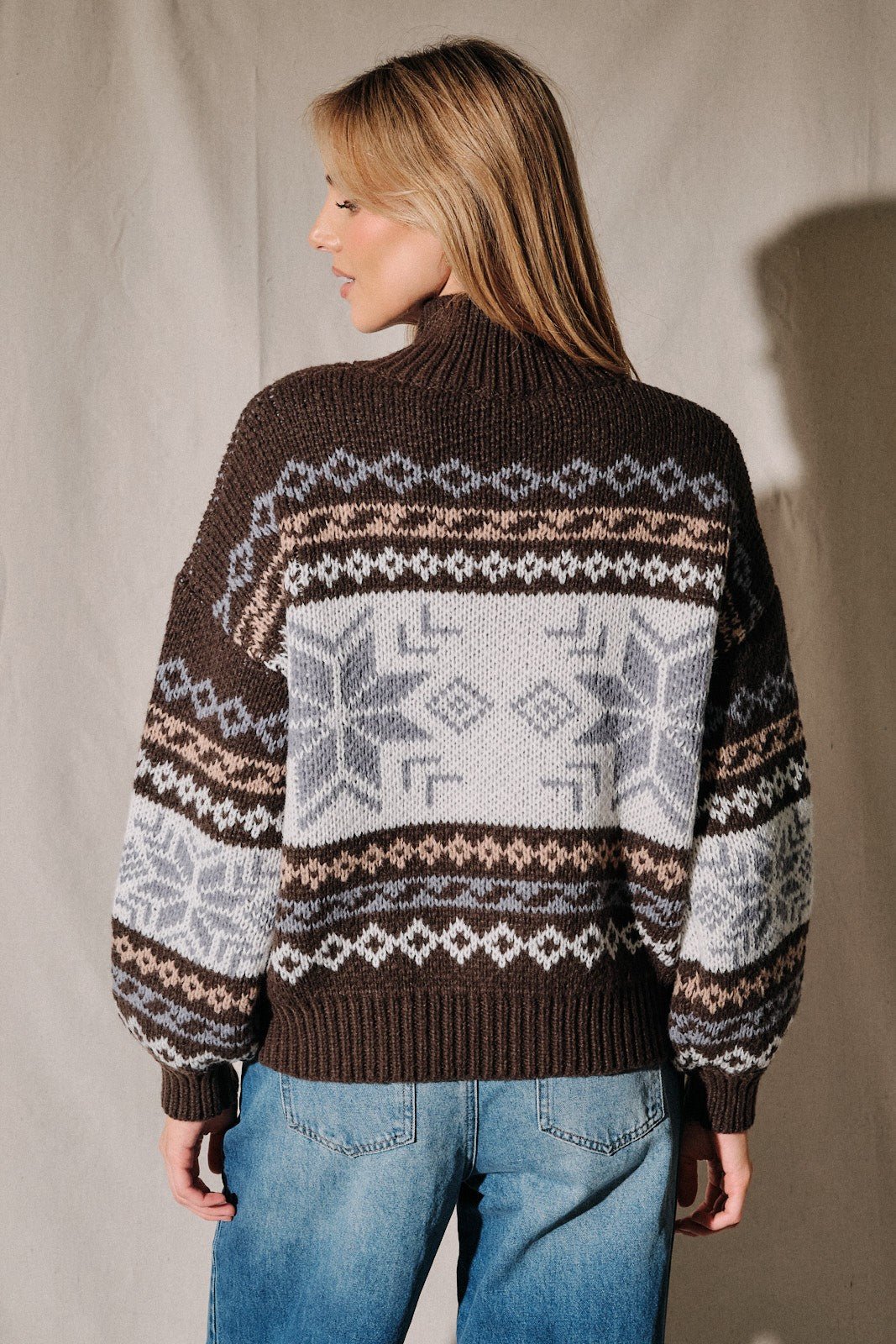 Cabin Fever Snowflake Zip Cardigan - Westly