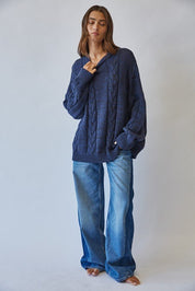 Cable Car Oversized Cable Knit Sweater - Westly