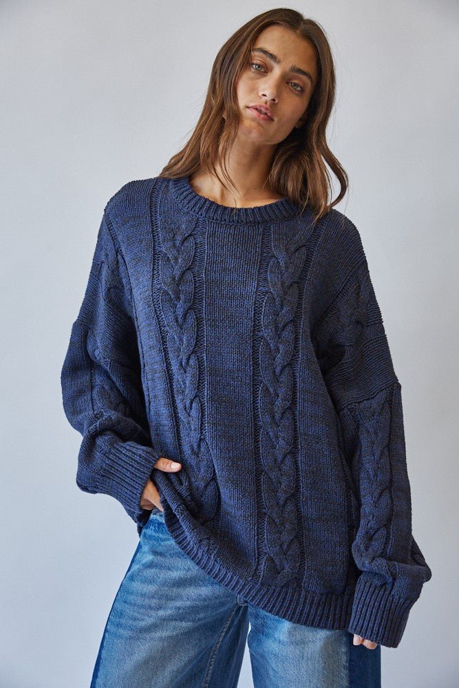 Cable Car Oversized Cable Knit Sweater - Westly