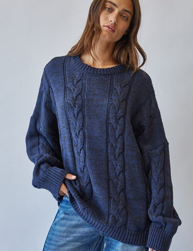 Cable Car Oversized Cable Knit Sweater - Westly