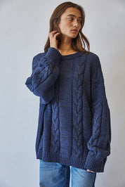 Cable Car Oversized Cable Knit Sweater - Westly