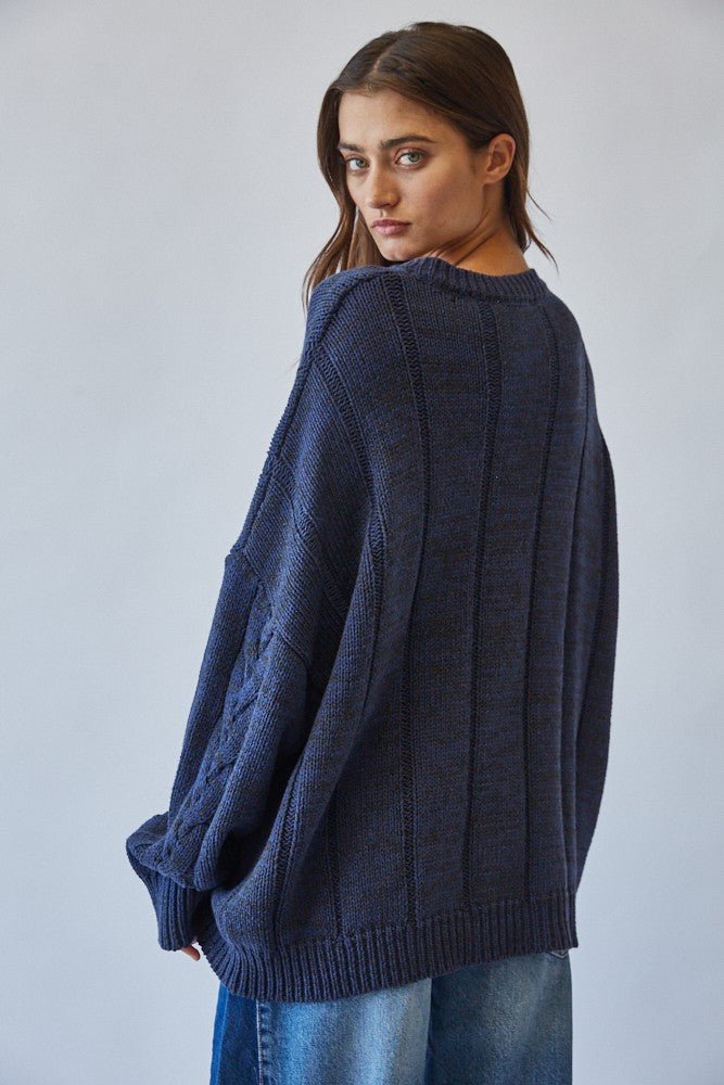 Cable Car Oversized Cable Knit Sweater - Westly