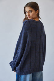 Cable Car Oversized Cable Knit Sweater - Westly