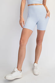 Cadence Six-Inch Pocket Bike Shorts in Frost, photo 2