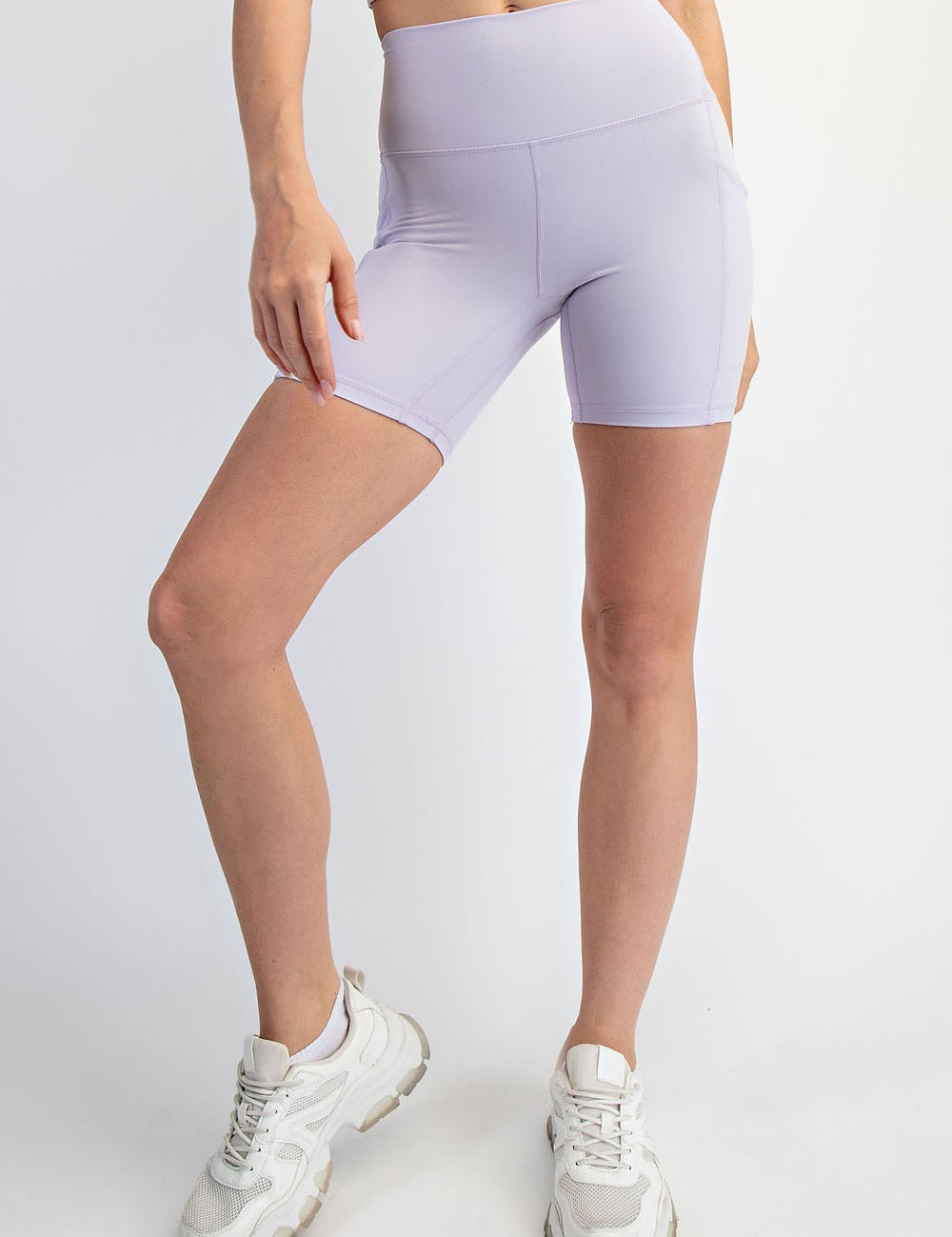 Cadence Six-Inch Pocket Bike Shorts in Lavender Fog, photo 2